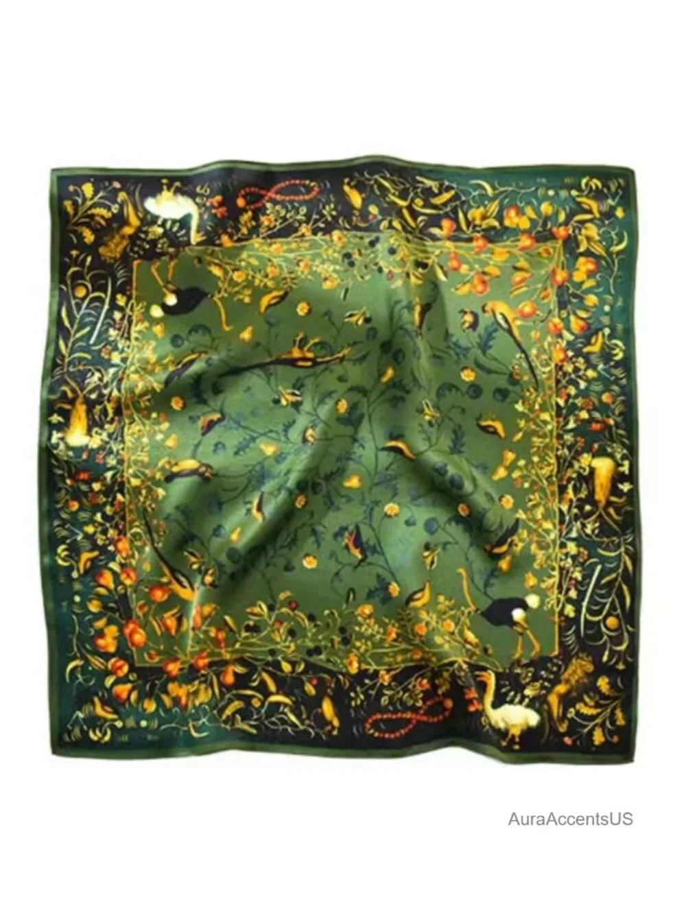 100% Silk Square Scarf for Hair, Neck, Bag Wrap